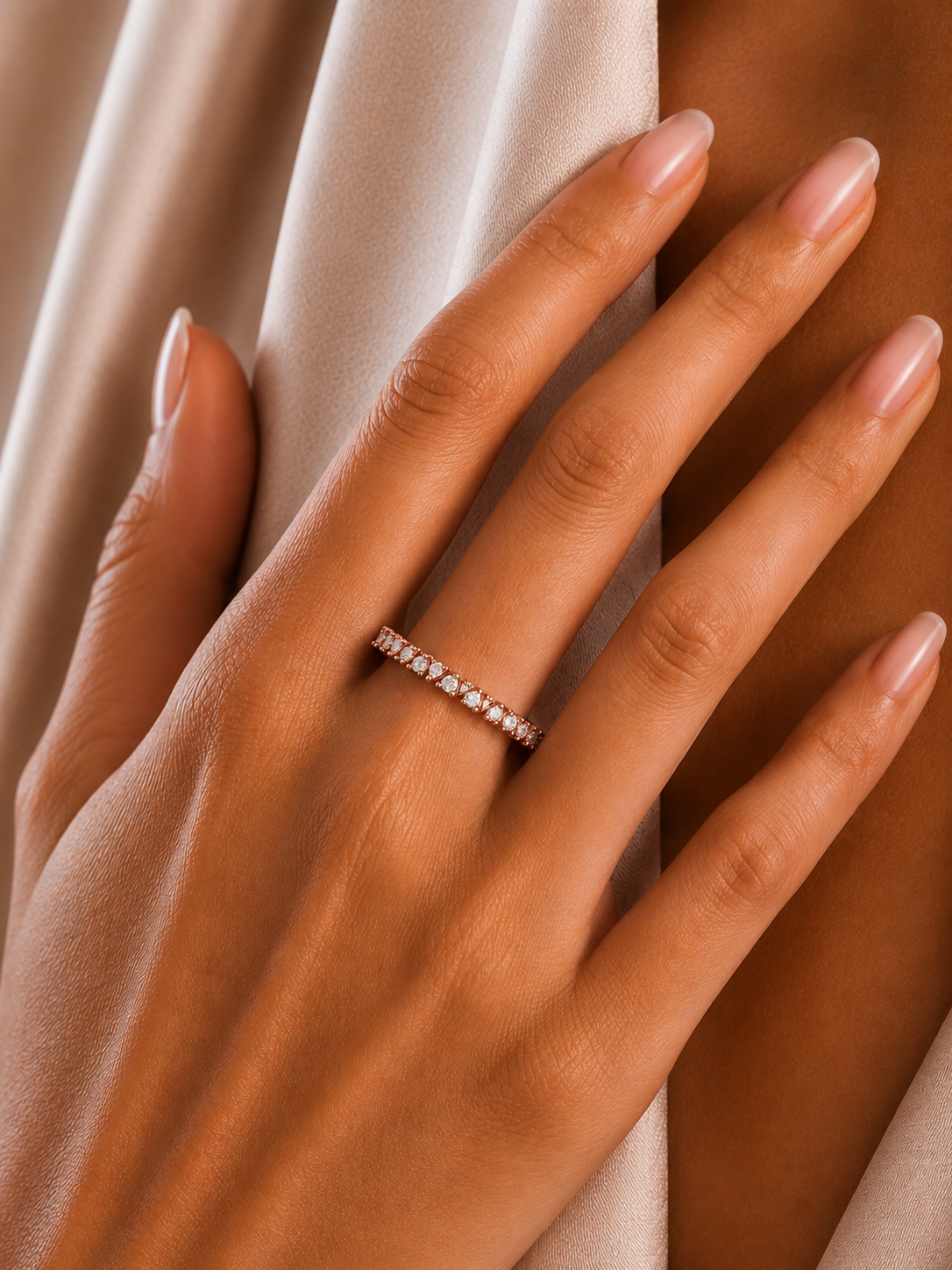 0.11 CT Round Diamond Wedding Band Ring in 14K Gold for Women Lab-Grown or Natural - HIGHCARAT DIAMONDS