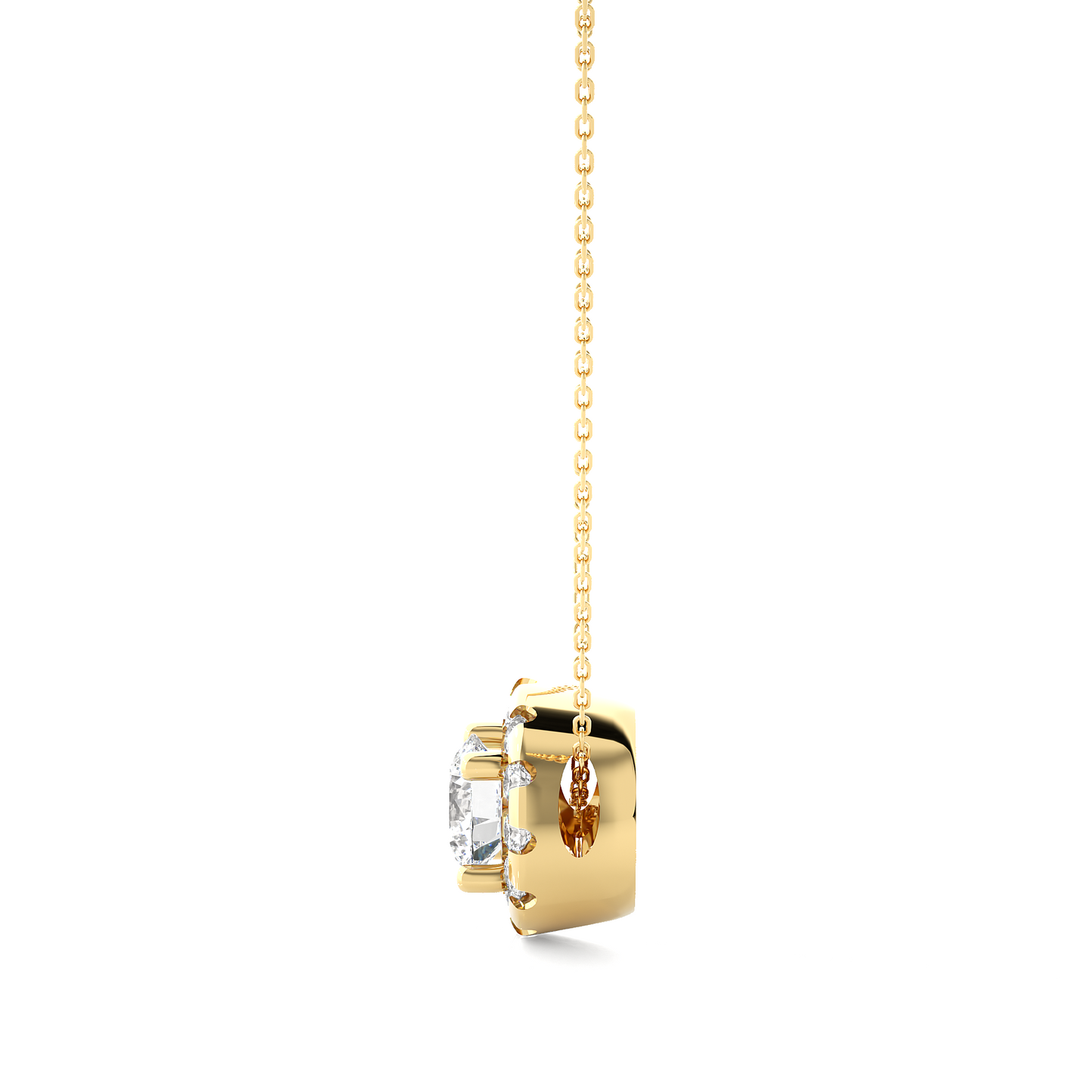 0.34 Carat Round Lab-Grown Diamond Halo pendants Shop elegant Pendant for women & exquisite gold pendant - HIGHCARAT DIAMONDS