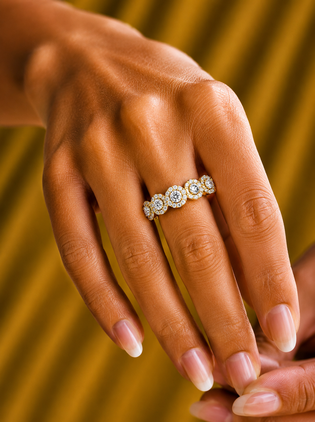 0.45 Carat Round Shaped Diamond Band Stunning Eternity Diamond Band Rings in 14K Solid Gold - HIGHCARAT DIAMONDS