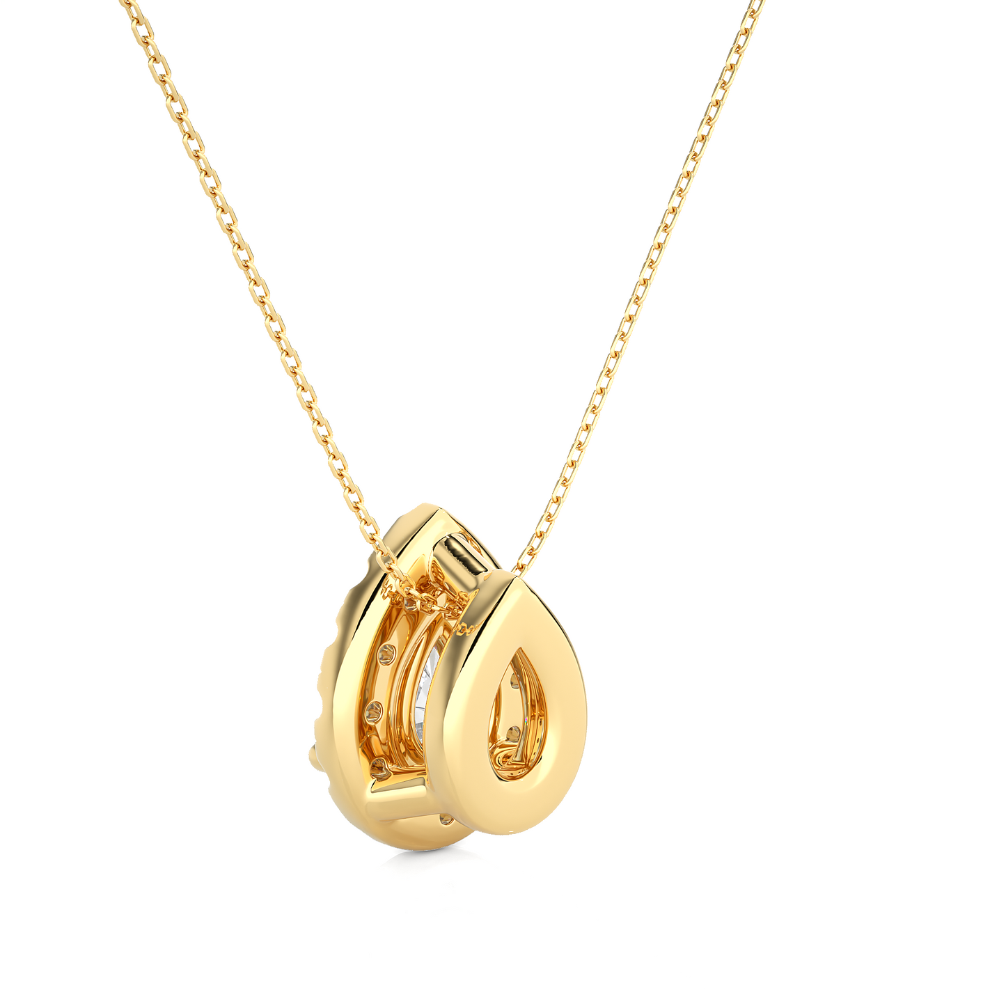 0.79 CT Pear & Round Diamond Shape Pendant Perfect For Weddings & Anniversaries - HIGHCARAT DIAMONDS