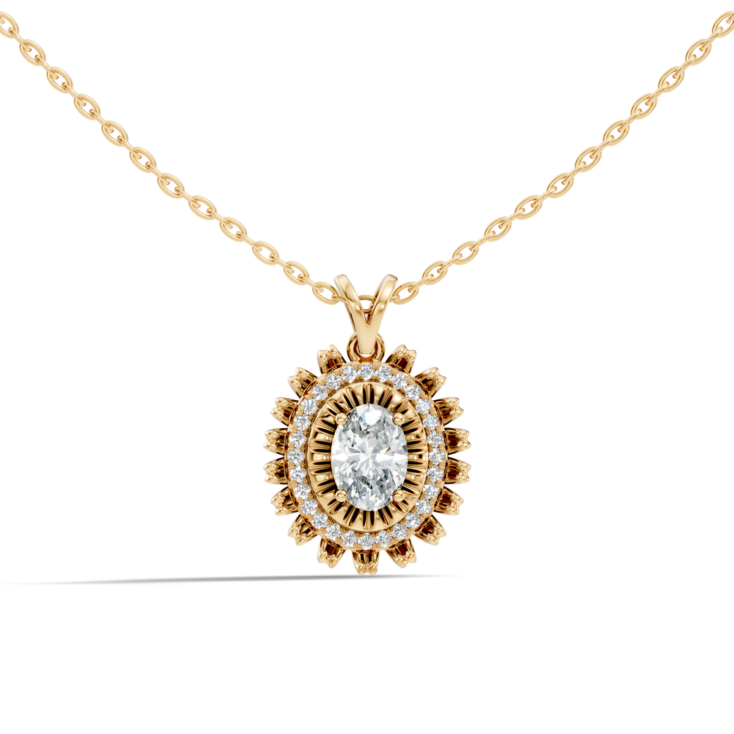 0.89 CT Round Lab-Grown Diamond Pendant In 14K Solid Yellow Gold Gift