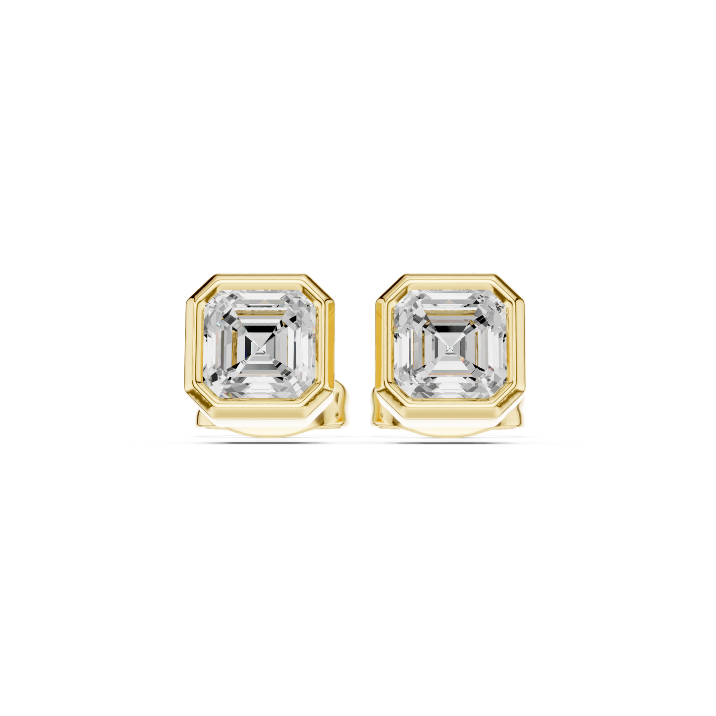 1.00CT Asscher Cut Diamond 14k Solid Yellow Gold Vintage Classic Affordable Stud Earring For Her - HIGHCARAT DIAMONDS