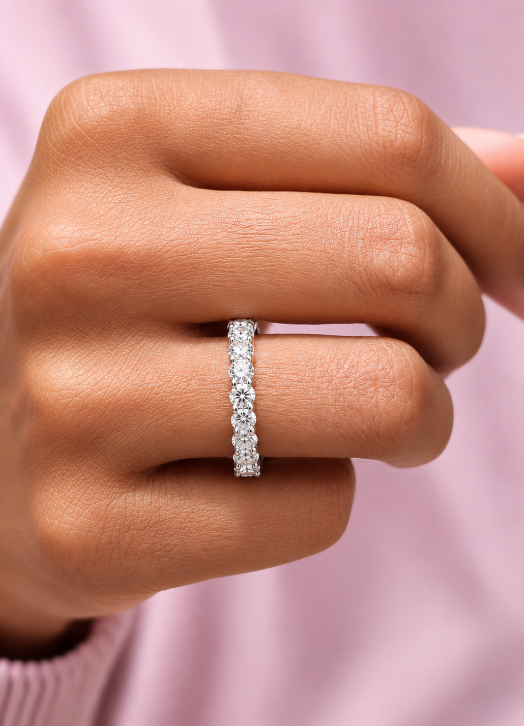 1.20 Ct Round Shaped Colorless Lab Grown & Natural Diamond Eternity Band Ring For Wedding And Also Using Wear Using Unisex - HIGHCARAT DIAMONDS