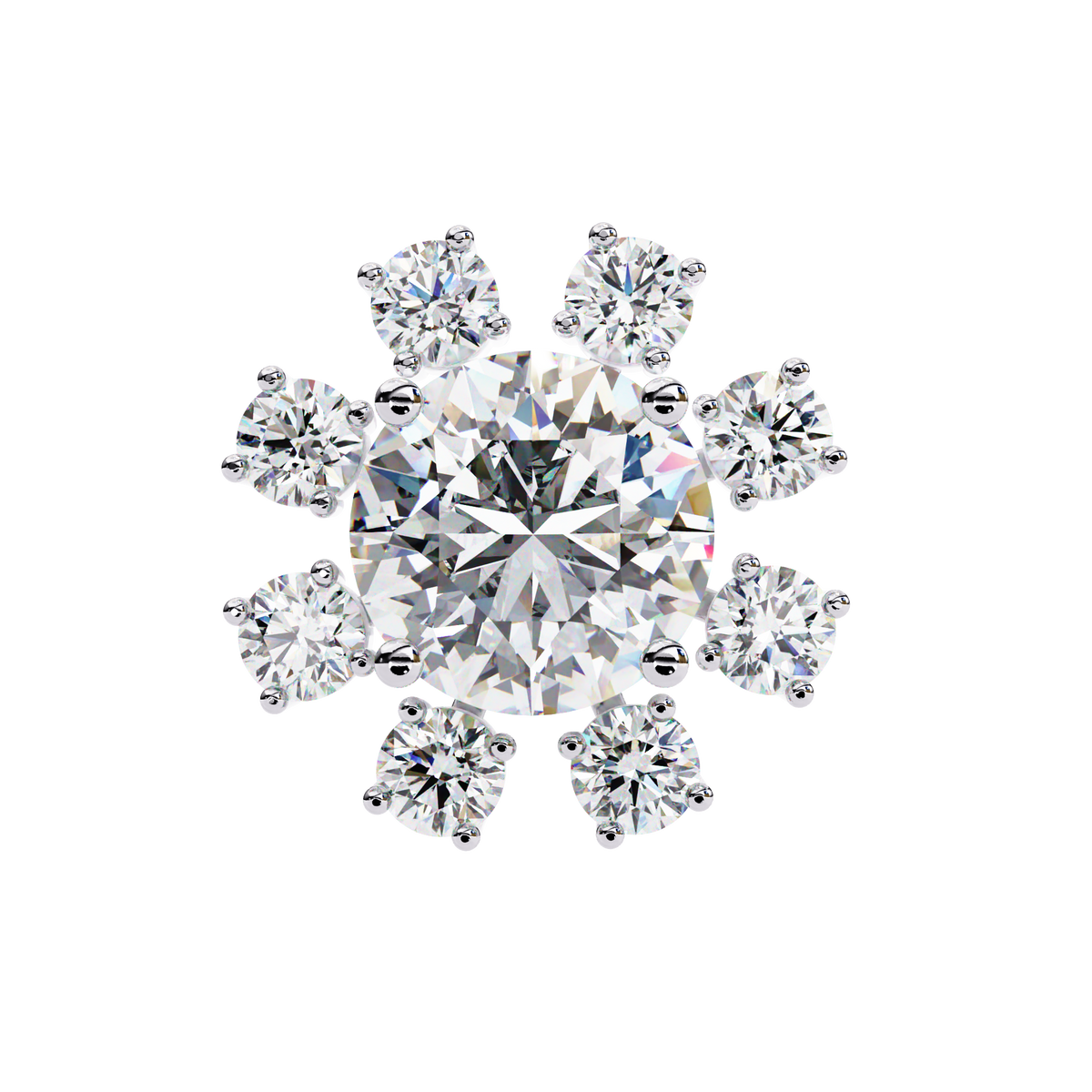 1.22Ct Round Cut Lab Grown Diamond Flower Shape Elegant Sparkling Vintage Engagement Stud Earring Gift For Women's - HIGHCARAT DIAMONDS