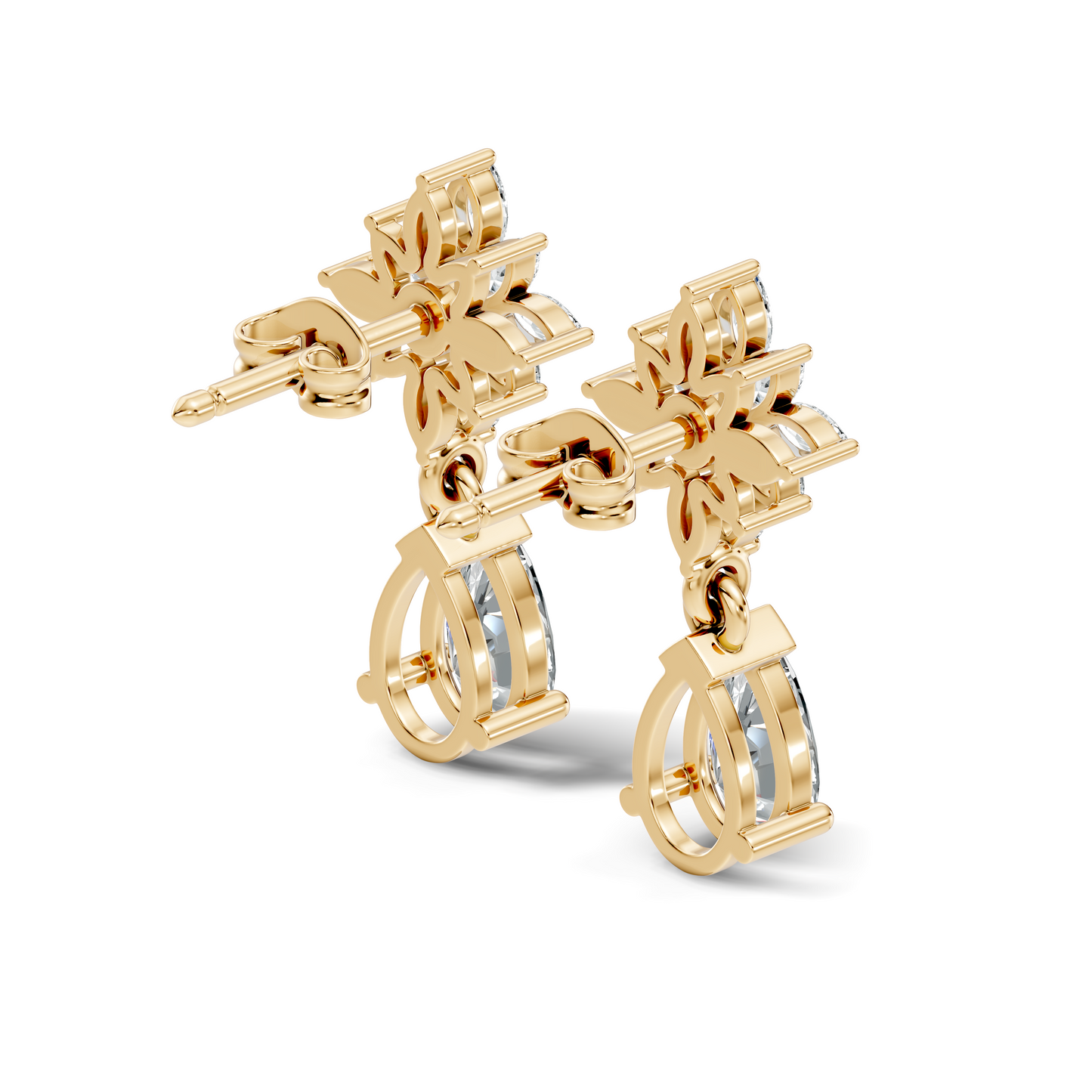 1.35 CT Pear Or Marquise Cut Diamond Tear Drop Earring Vintage Inspired Stud Earrings For Her