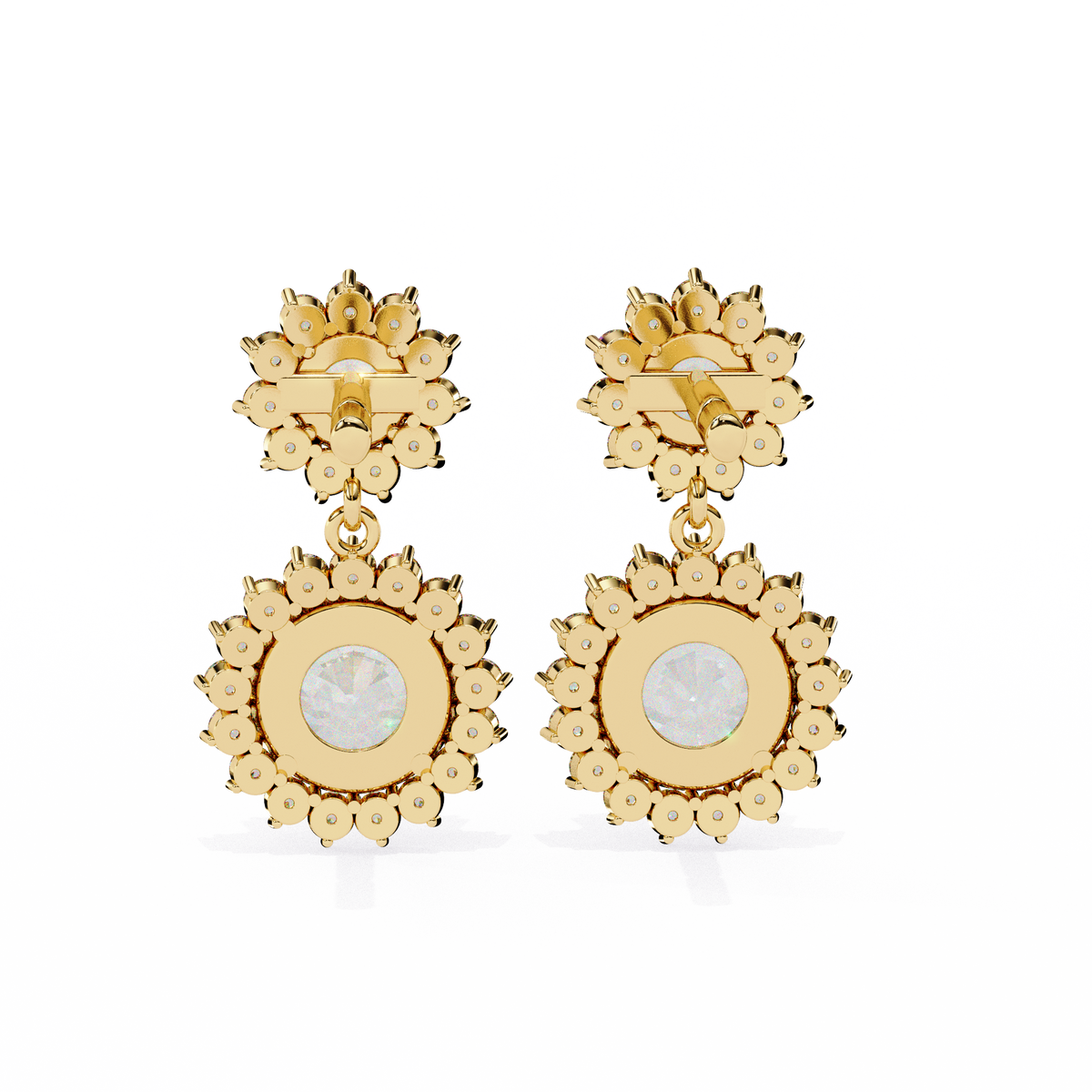 1.37Ct Round Cut Lab Grown Diamond Flower Shape Antique Elegant Classic Dainty Perfect Drop Earring For Gift - HIGHCARAT DIAMONDS