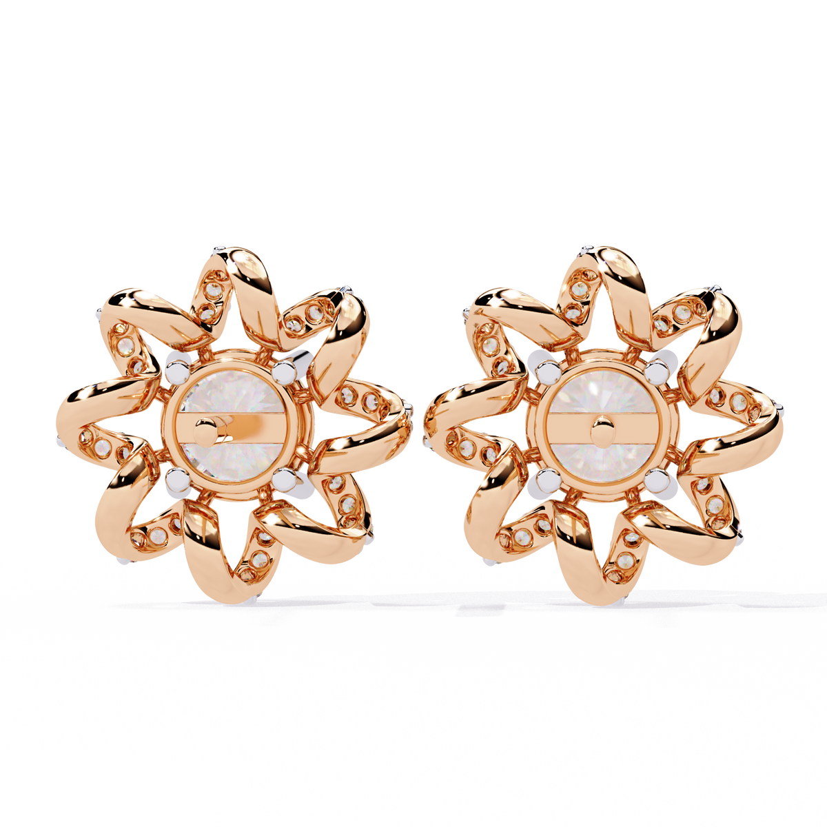 Dainty Flower Shape 1.93Ct Round Cut Lab Grown Diamond Antique Elegant Handmade Stud Earring For Women's - HIGHCARAT DIAMONDS