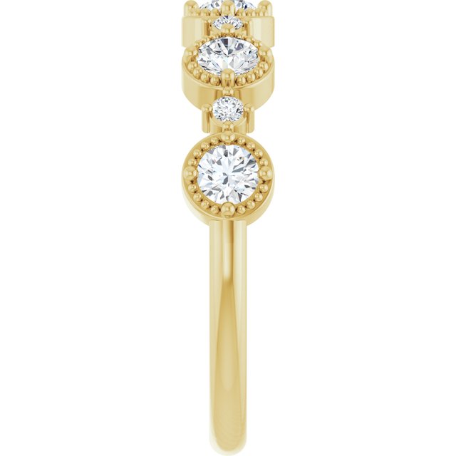 14K Yellow 1/2 CTW Lab-Grown Diamond Halo-Style Anniversary Band