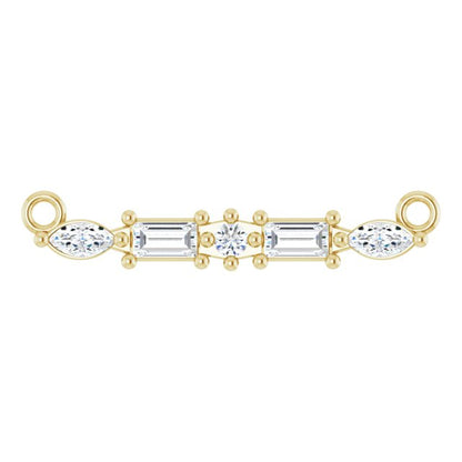 14K White 1/6 CTW Natural Diamond Bar Necklace Center