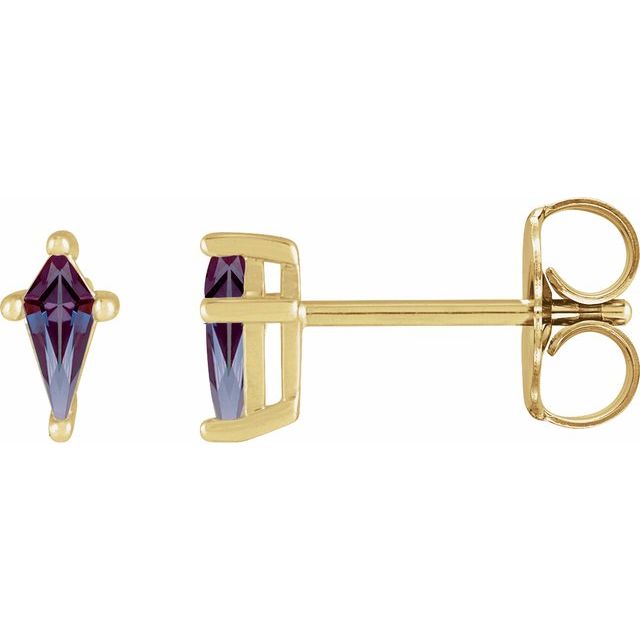 14K White Lab-Grown Alexandrite Earrings