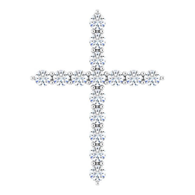 14K Yellow 1/4 CTW Lab-Grown Diamond Cross Pendant