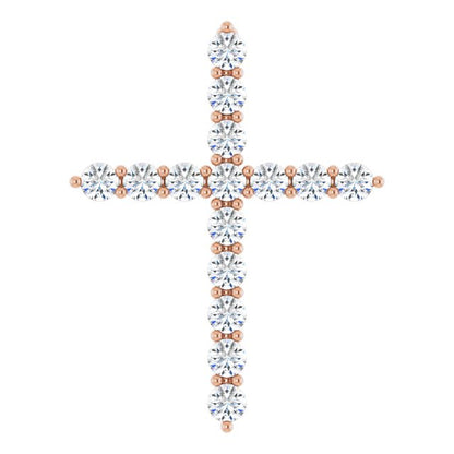 14K Yellow 1/4 CTW Lab-Grown Diamond Cross Pendant
