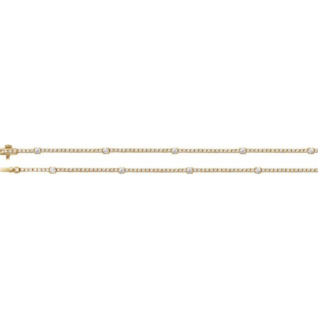 14K Yellow 4 CTW Lab-Grown Diamond Line 16" Necklace