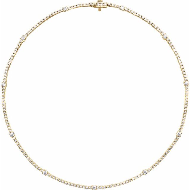 14K Yellow 4 CTW Lab-Grown Diamond Line 16" Necklace