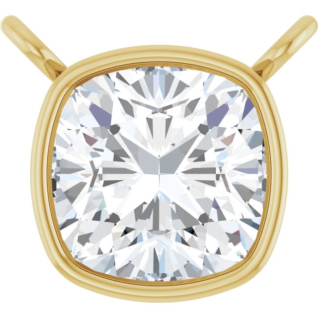 14K Yellow 5/8 CT Lab-Grown Diamond Necklace Center