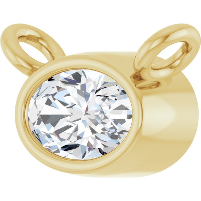 14K Yellow 1/4 CT Lab-Grown Diamond Necklace Center