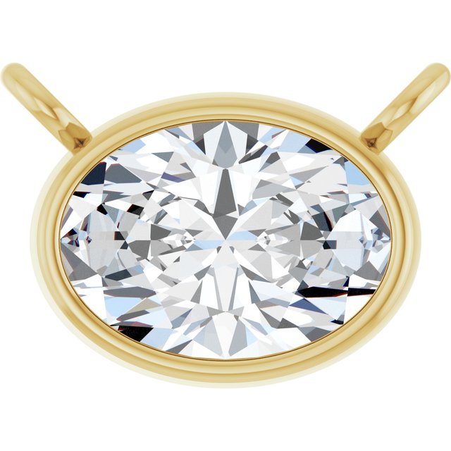 14K Yellow 1/4 CT Lab-Grown Diamond Necklace Center