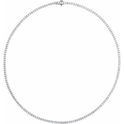14K Yellow 7 1/4 CTW Lab-Grown Diamond Line 16" Necklace