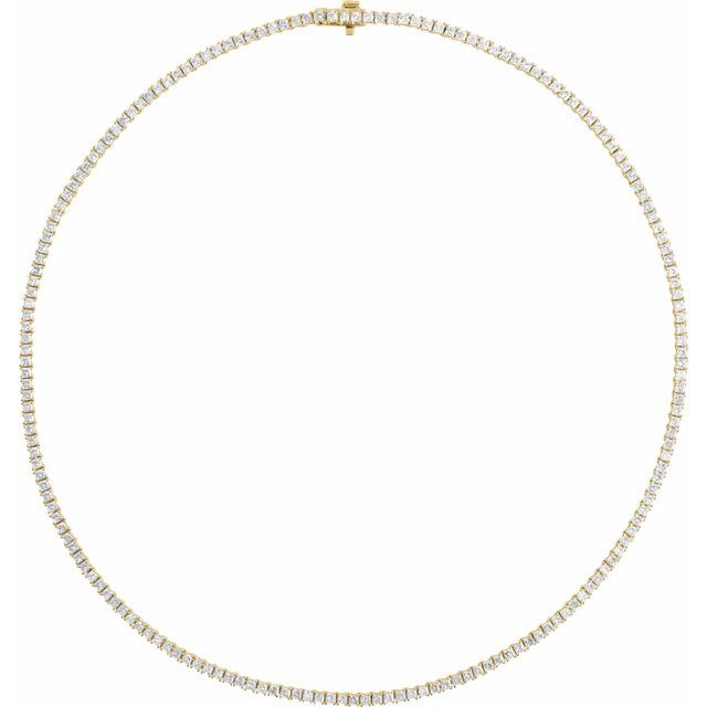 14K Yellow 7 1/4 CTW Lab-Grown Diamond Line 16" Necklace