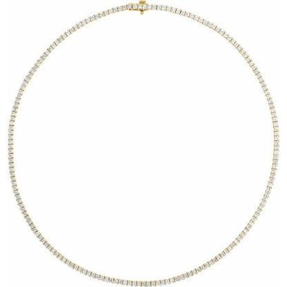 14K Yellow 7 1/4 CTW Lab-Grown Diamond Line 16" Necklace