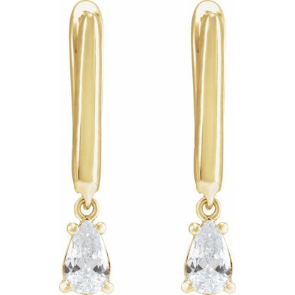 14K Yellow 1/2 CTW Lab-Grown Diamond Lever Back Earrings