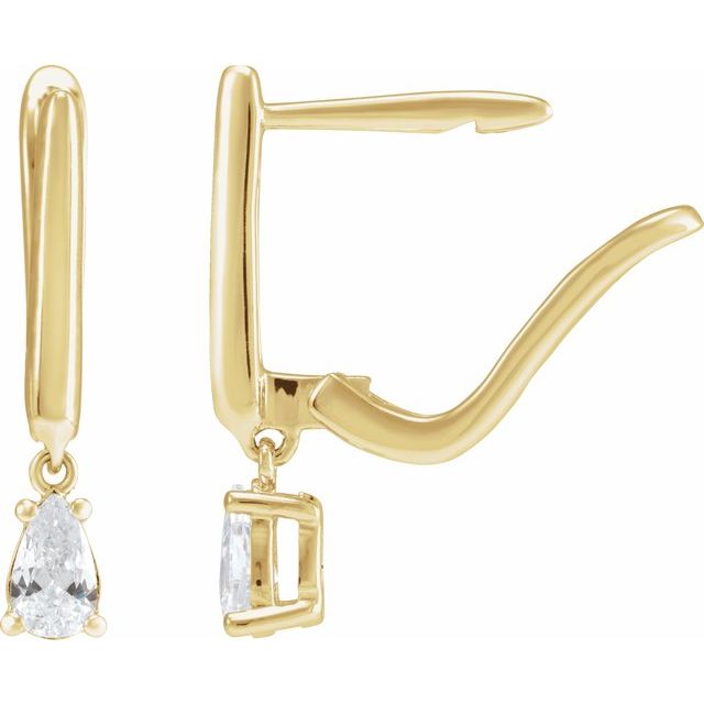14K Yellow 1/2 CTW Lab-Grown Diamond Lever Back Earrings