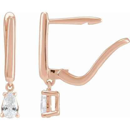 14K Yellow 1/2 CTW Lab-Grown Diamond Lever Back Earrings