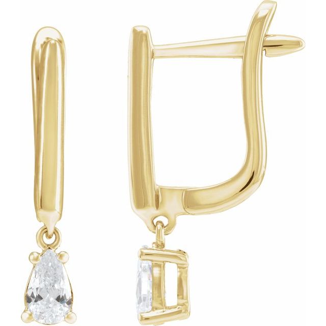 14K Yellow 1/2 CTW Lab-Grown Diamond Lever Back Earrings