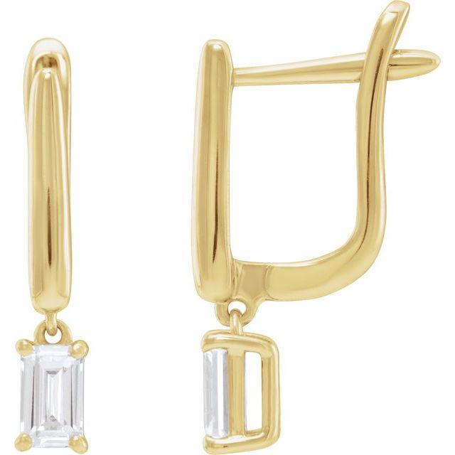 14K Yellow 3/4 CTW Lab-Grown Diamond Lever Back Earrings