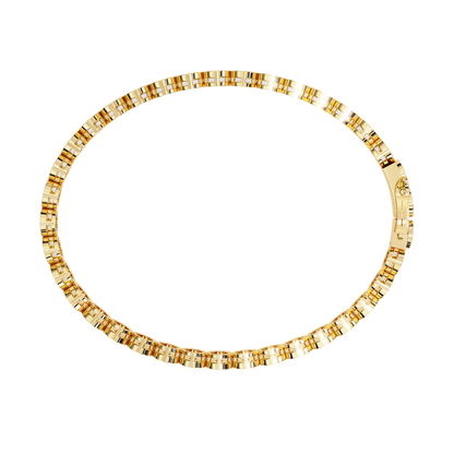 Round Cut Diamond Bezel Set Art Deco Delicate Timeless Handmade Stacking Vintage Tennis Bracelet