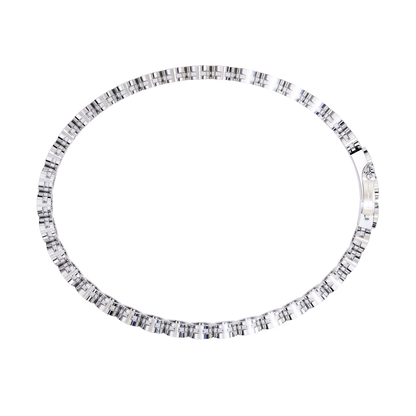 Round Cut Diamond Bezel Set Art Deco Delicate Timeless Handmade Stacking Vintage Tennis Bracelet