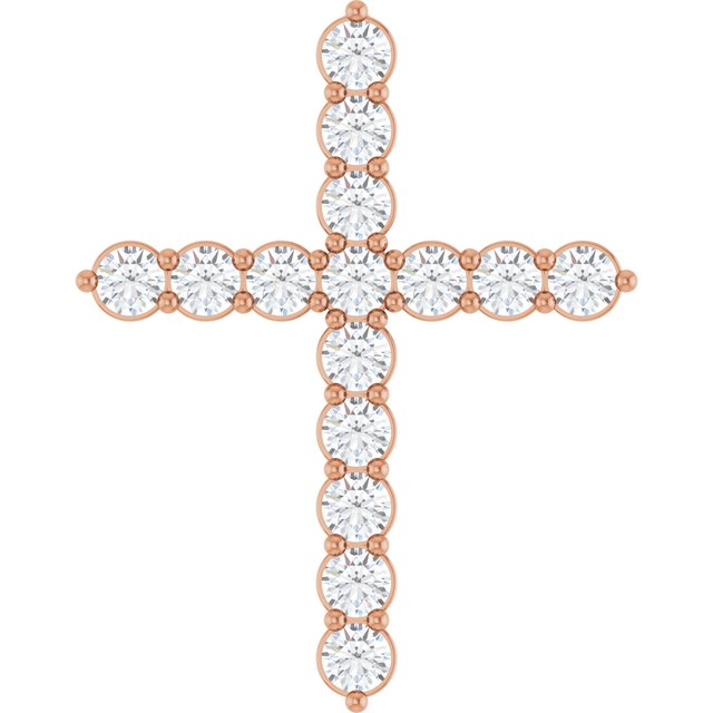 14K Yellow 1/4 CTW Lab-Grown Diamond Cross Pendant