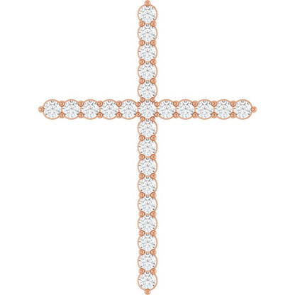 14K Yellow 1/4 CTW Lab-Grown Diamond Cross Pendant