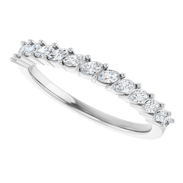 14K White 3/8 CTW Lab-Grown Diamond Anniversary Band