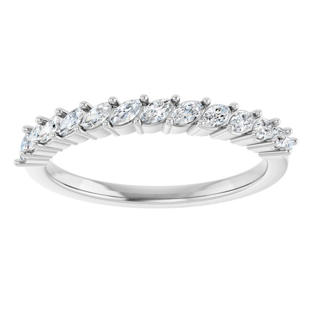 14K White 3/8 CTW Lab-Grown Diamond Anniversary Band