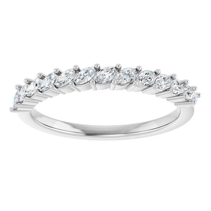 14K White 3/8 CTW Lab-Grown Diamond Anniversary Band