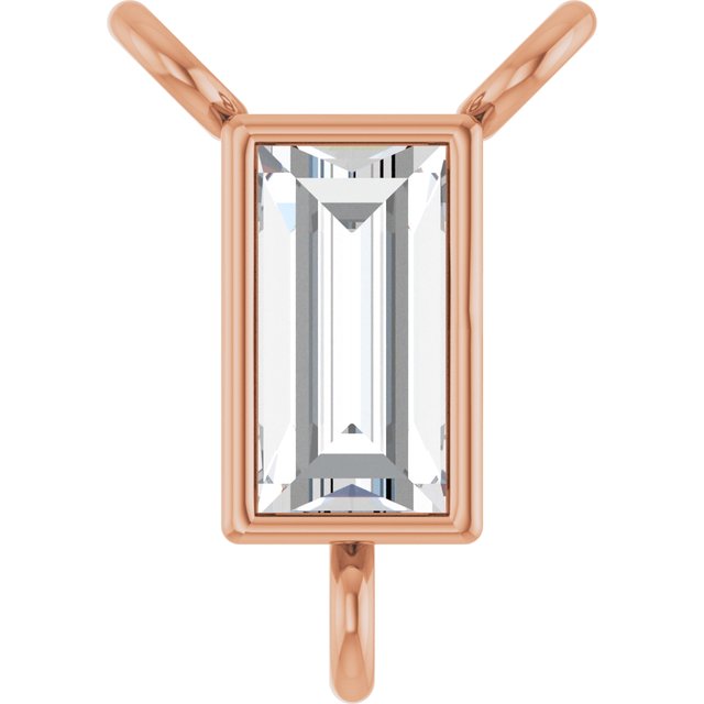 14K Rose 1/8 CT Lab-Grown Diamond Pendants Center