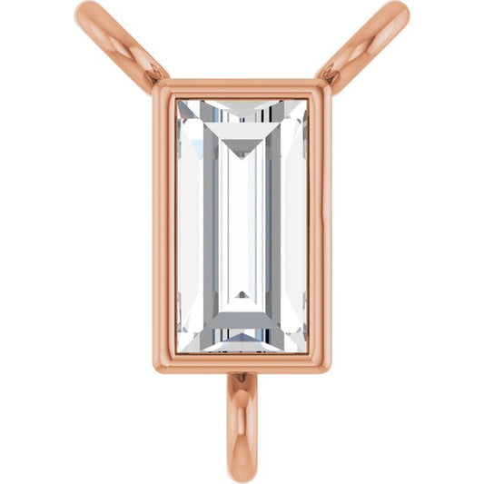 14K Rose 1/8 CT Lab-Grown Diamond Pendants Center