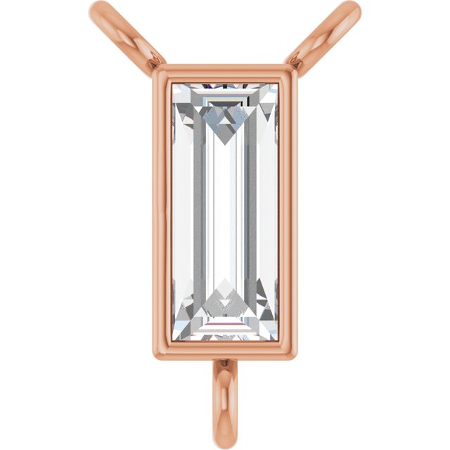 14K Rose 1/8 CT Lab-Grown Diamond Pendants Center