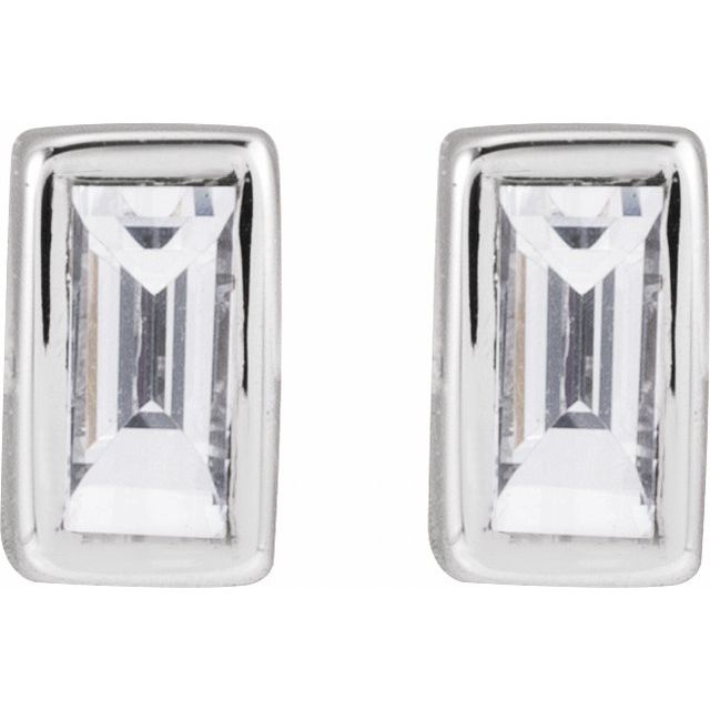 14K White .04 CT Lab-Grown Diamond Stud Earring