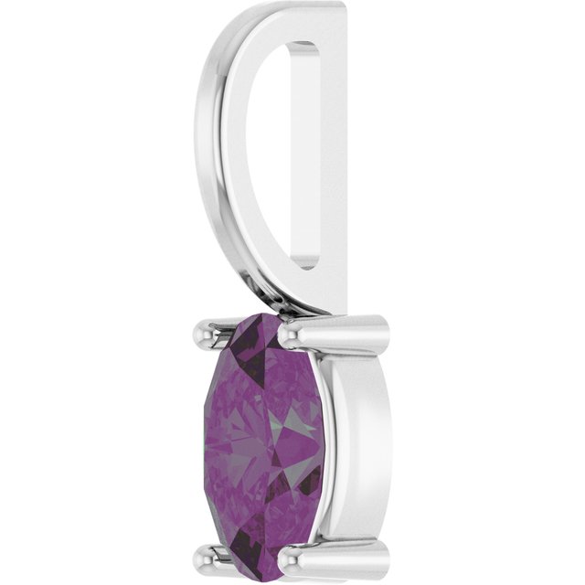 14K White Lab-Grown Alexandrite Charm/Pendant