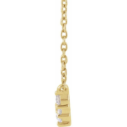 14K Yellow 1/3 CTW Lab-Grown Diamond Graduated 18" Necklace