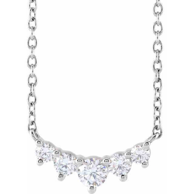 14K Yellow 1/3 CTW Lab-Grown Diamond Graduated 18" Necklace