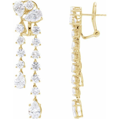 14K Yellow 9 1/2 CTW Lab-Grown Diamond Dangle Earrings