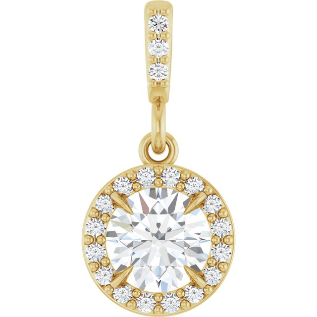 14K White 3/8 CTW Lab-Grown Diamond Halo-Style Pendant