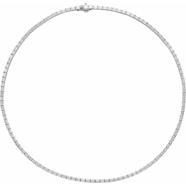 14K Yellow 11 3/4 CTW Lab-Grown Diamond Line 16" Necklace