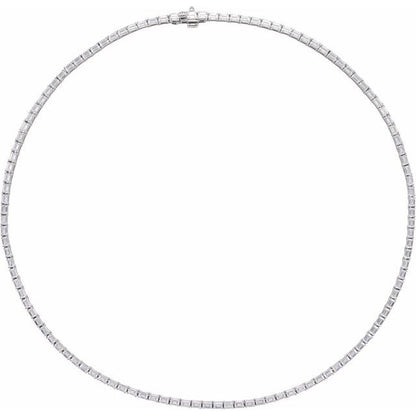 14K Yellow 11 3/4 CTW Lab-Grown Diamond Line 16" Necklace