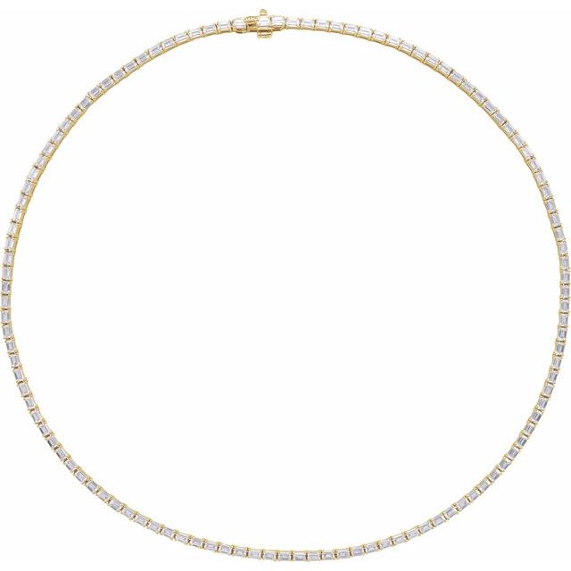 14K Yellow 11 3/4 CTW Lab-Grown Diamond Line 16" Necklace
