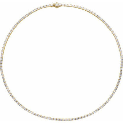 14K Yellow 11 3/4 CTW Lab-Grown Diamond Line 16" Necklace