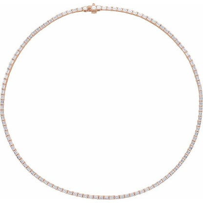 14K Yellow 11 3/4 CTW Lab-Grown Diamond Line 16" Necklace